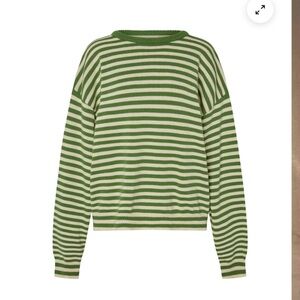 The “I can’t believe it’s not vintage” crewneck - patterned - green stripe